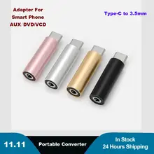

Mini Portable Aluminum Alloy USB Type-C to 3.5MM AUX/DVD/VCD Jack Audio Adapter Stereo Earphone Headset Converter