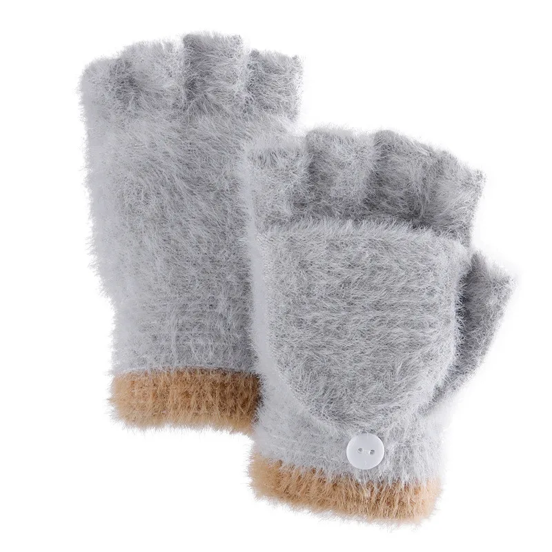 BalleenShiny пушистые детские перчатки с откидной крышкой, детские варежки без пальцев для мальчиков и девочек, толстые теплые перчатки для малышей, складные От 0 до 6 лет