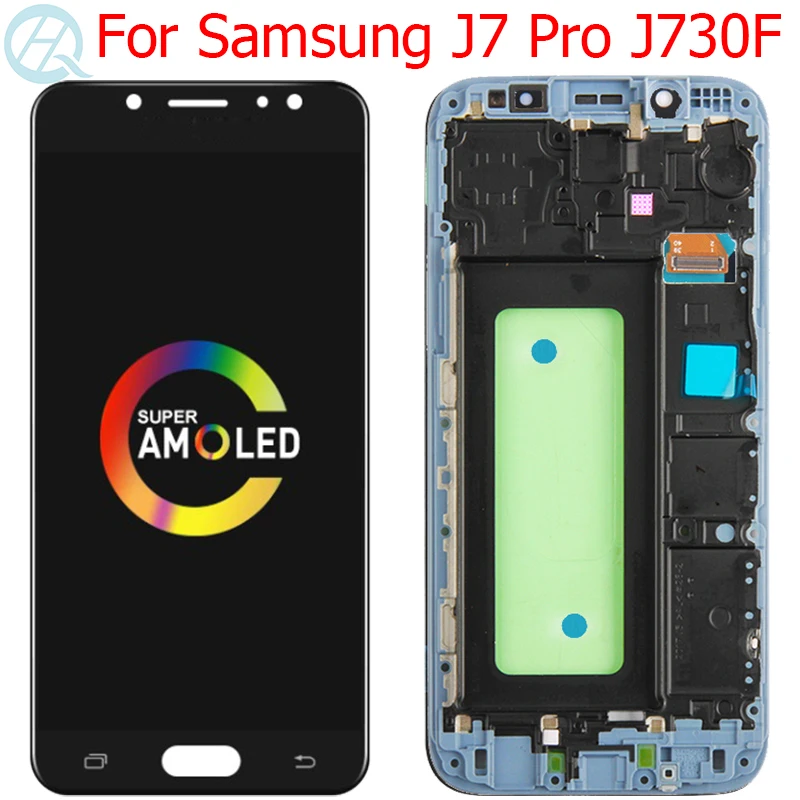 Оригинальный J7 Pro дисплей для Samsung Galaxy J7 Pro 2017 ЖК дисплей с рамкой AMOLED 5,5 "J7 2017 SM J730F J730 ЖК дисплей сенсорный экран|Экраны для мобильных телефонов|   | АлиЭкспресс