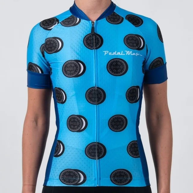 Супер-светильник для женщин, майка для велоспорта с рисунком мороженого, летняя одежда с коротким рукавом для езды на велосипеде, дышащая спортивная рубашка для велоспорта - Цвет: 1