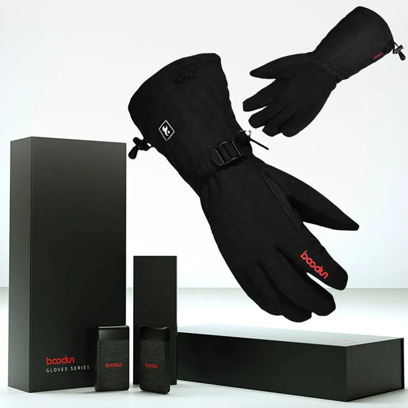 

S/M/L/XL BOODUN Electric Heated Heating Gloves 3 Modes Touch Screen For Outdoor Skiing Gloves+3000mAh Power Bank waterproof