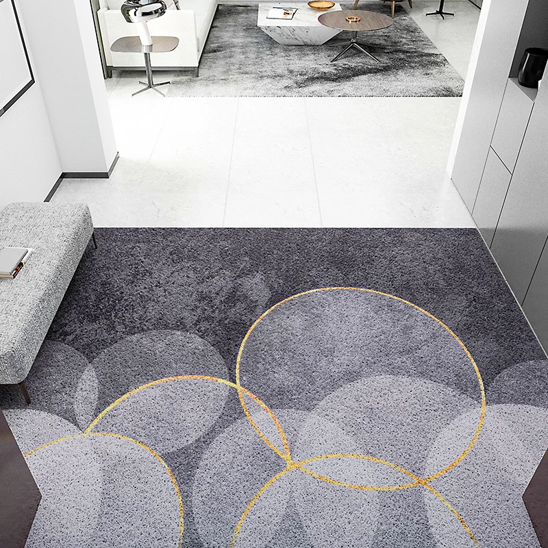 

Can Be Cut Door Mat Carpet Non-slip PVC Silk Loop Dustproof Home Mats Carpet Custom Bathroom Mat Kitchen Mat Entrance Door Mats