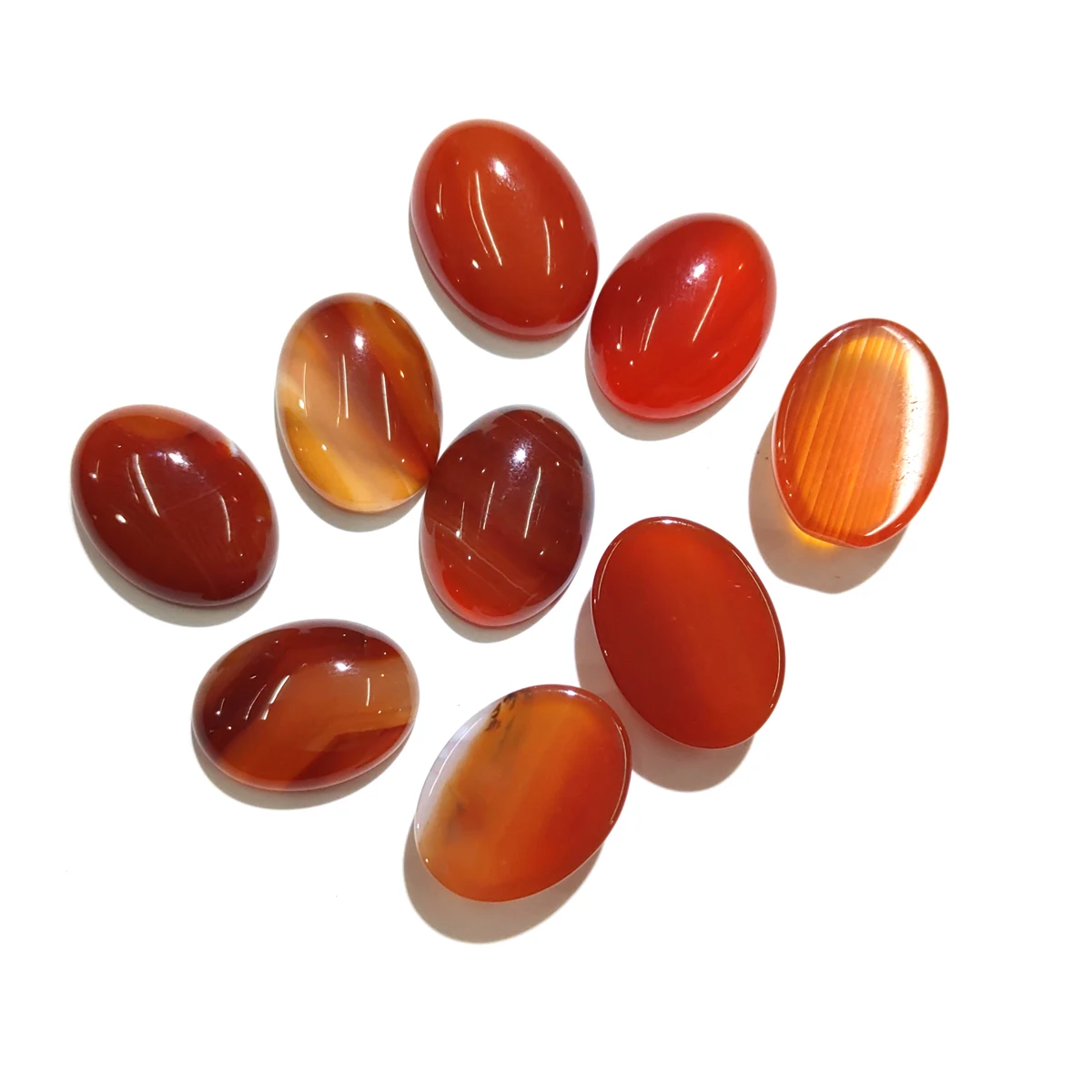 

10pcs Natural Stone Red Agate Cabochon No Hole Beads for Making Jewelry DIY accessories Loose Elliptical shape Beads