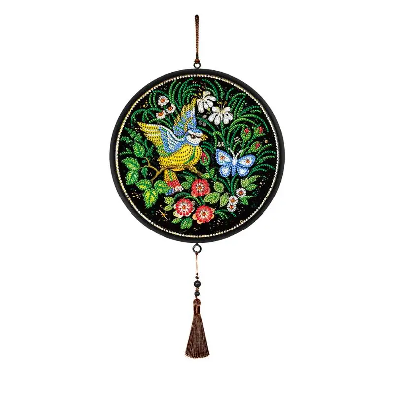 

DIY Bird Special Shaped Diamond Painting Mural with Tassel Partial Drill Diamond Embroidery Cross Stitch Wall Home Decoration