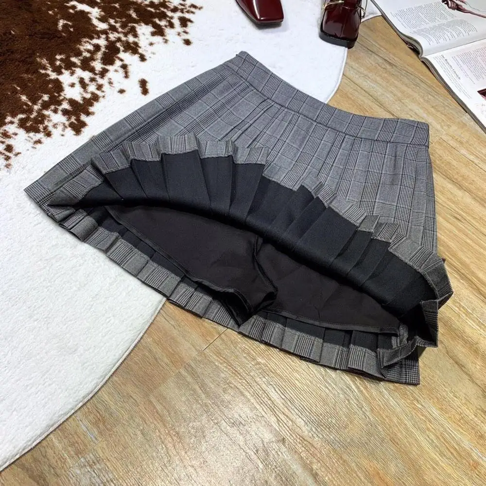 2019FW Новая модная женская Клетчатая Шерстяная Женская плиссированная юбка Повседневная юбка ddxgz2 9,16