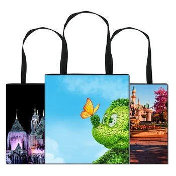 

Mickey And Minnie Women'S Tote Bag Large Beach Handbags Reusable Shopping Bags Eco Foldable Ladies Designer Shopper Bag Printed