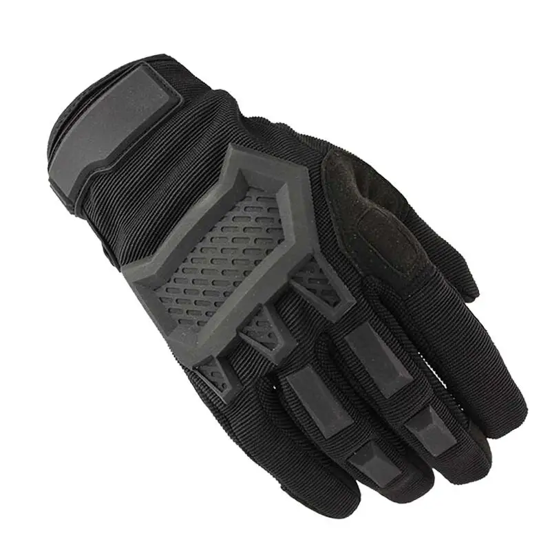 Тактические перчатки с сенсорным экраном для мужчин, спортивные военные спецназ, перчатки на полный палец, противоскользящие велосипедные перчатки, пригодные для носки перчатки для спортзала - Цвет: Black