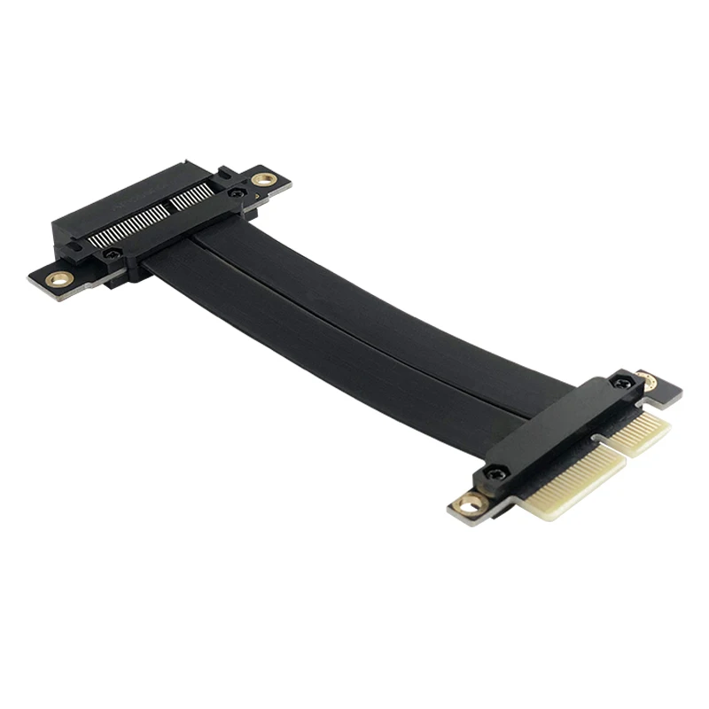 Pcie x4 Cabo de Riser Duplo 90 Graus Ângulo Direito Pcie 3.0x4 para x4 Cabo de Extensão 8gbps Pci Express 4x Riser Cartão Fita Extensor - Imagem 2