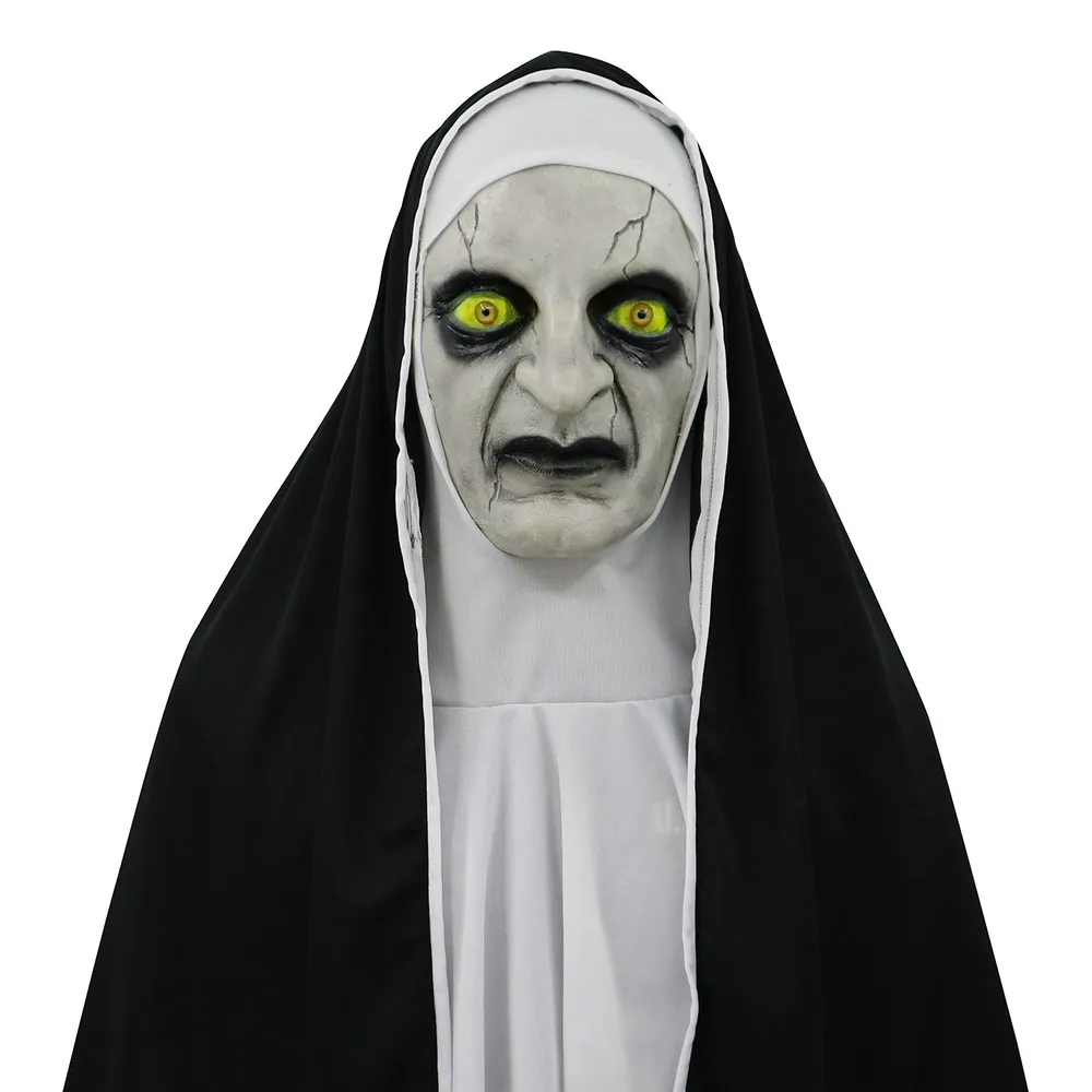 

Halloween Mask 2019 Realistic Fashion Horror Halloween Scary Props The Conjuring Devil Nun Horror Masks With Costume K815