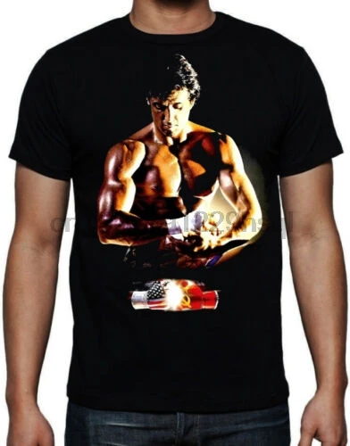 Rocky 4 Boxing Movie USA Russia Fight Gloves Training 80 Action T Shirt Long Sleeve Hoddies unisex hoddie short sleeve | Мужская одежда