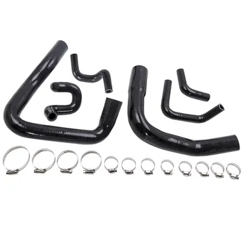 

6 Pcs Black Silicone Radiator Pipe Hose with Clamps For Mustang GT LX Cobra 5.0 1986