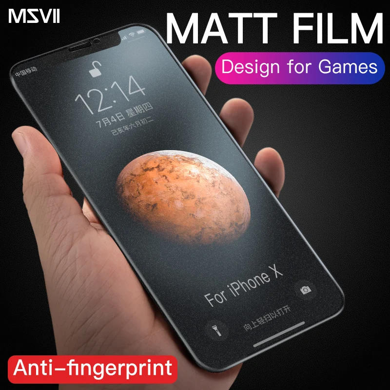 Закаленное стекло Msvii для iPhone X XS XR защитная пленка экрана Max матовая защита от