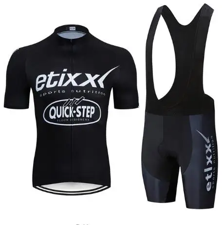 Черный Быстрый Шаг etixx одежда для велоспорта Джерси быстросохнущая велосипедная одежда мужская летняя команда набор велошорт - Цвет: 2