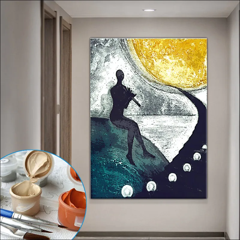 

painting by numbers Modern abstract figure painting adults Digital No frame Bedroom murals canvas DIY Colorful Hand paint