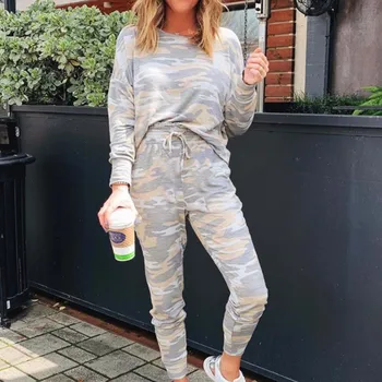 

Hot Sale Womens Casual Sets Loose Home Comfortable Camouflage Tracksuit Fashion Sports Suits Conjunto De Pijama De Mujer #3