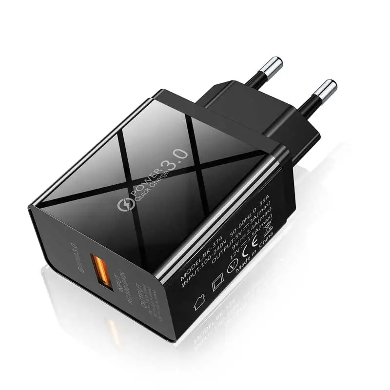 Lovebay 48 Вт быстрое зарядное устройство 3,0 USB зарядное устройство для iphone samsung Tablet EU US Plug настенное зарядное устройство для мобильного телефона адаптер Быстрая зарядка - Тип штекера: EU Black 1 Port