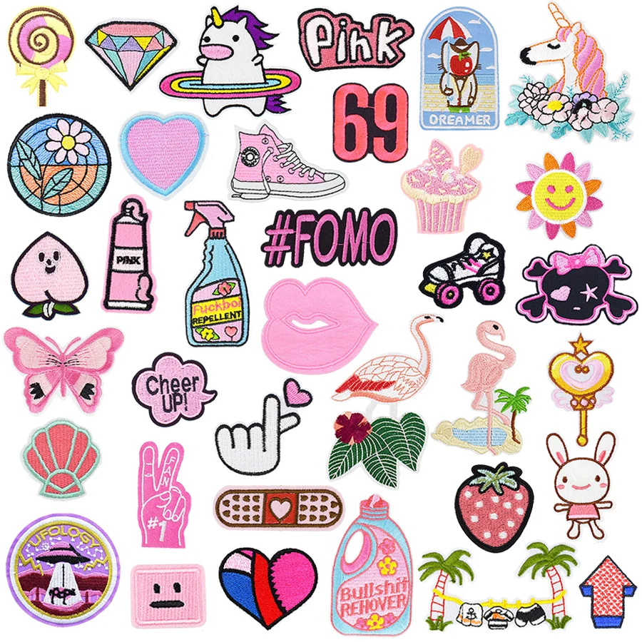 

Cute Cartoon Embroidery Badge Patch for Clothing Unicorn Diamond Iron On Appliques Clothes Accessories for Children Decals 1 PCS