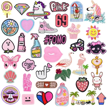 

Cute Cartoon Embroidery Badge Patch for Clothing Unicorn Diamond Iron On Appliques Clothes Accessories for Children Decals 1 PCS