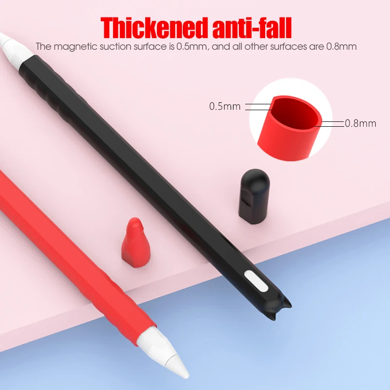 Цветной Мягкий силиконовый чехол для Apple Pencil 2, совместимый с iPad Tablet ручка-стилус, защитный чехол