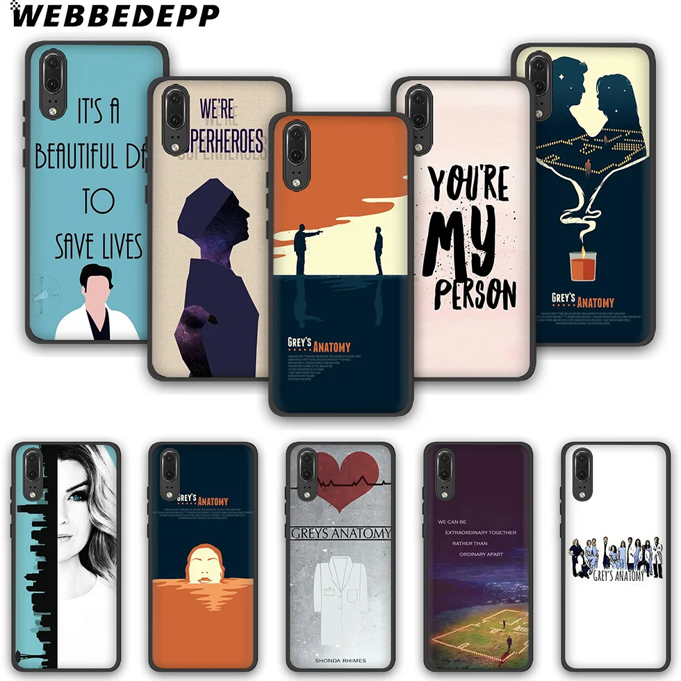 WEBBEDEPP TV Gray Anatomy Fashion Soft Phone Case for Huawei P10 P20 P30 Lite Pro Y6 Y7 Prime 2018 Y9 2019 |