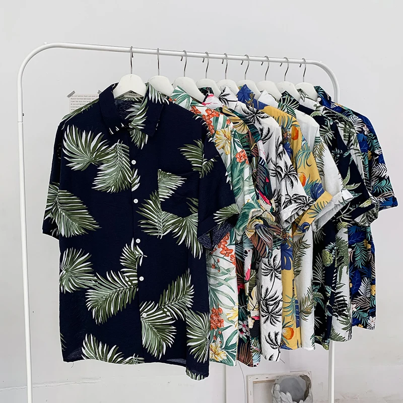 2020 New Men's Flower Printed Shirts Male Short Sleeve Floral Shirt Men Basic Tops Casual Shirts Plus Size M-5XL 2020 New Men's Flower Printed Shirts Male Short Sleeve Floral Shirt Men Basic Tops Casual Shirts Plus Size M-5XL