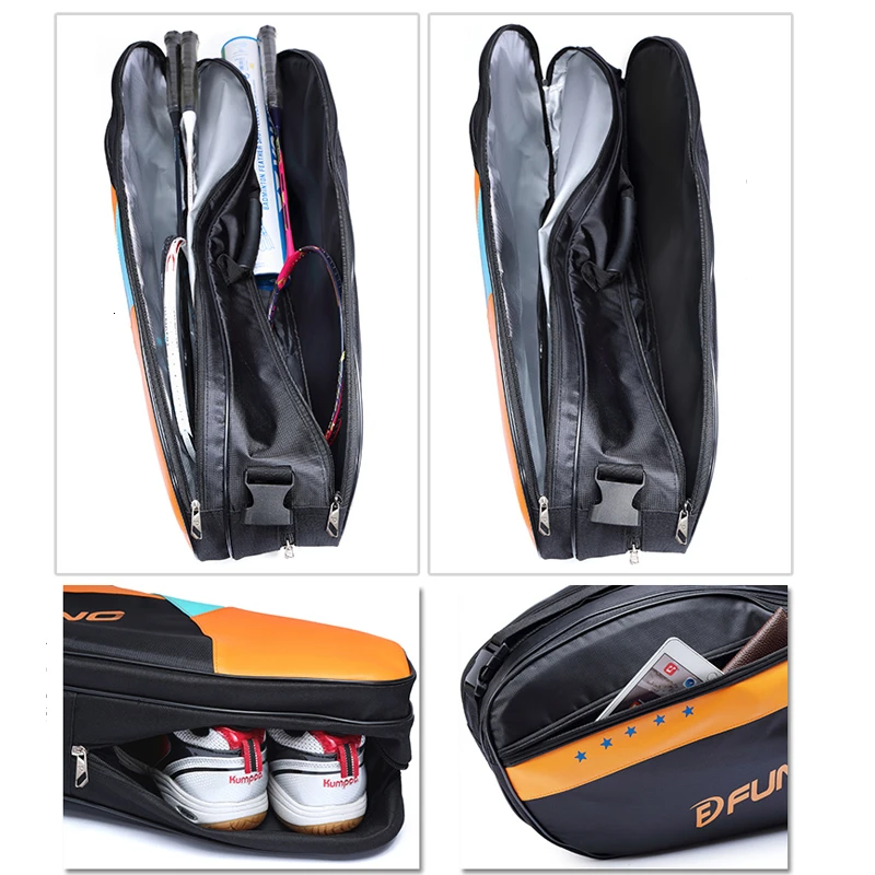 Качественная сумка для бадминтона 3-6, бадминтон, сумка для ракеток, теннисный рюкзак, сумка на одно плечо для мужчин и женщин, спортивный пакет Raquete Tenis