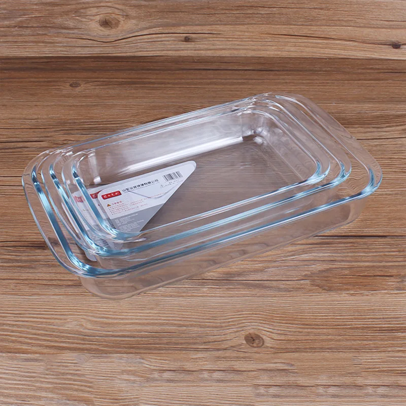 Большие емкости прозрачные упрочненные стеклянные формы для выпечки сковорода основы плиты посуда для выпечки антипригарный кухонный инструмент для сыра рисовый лоток