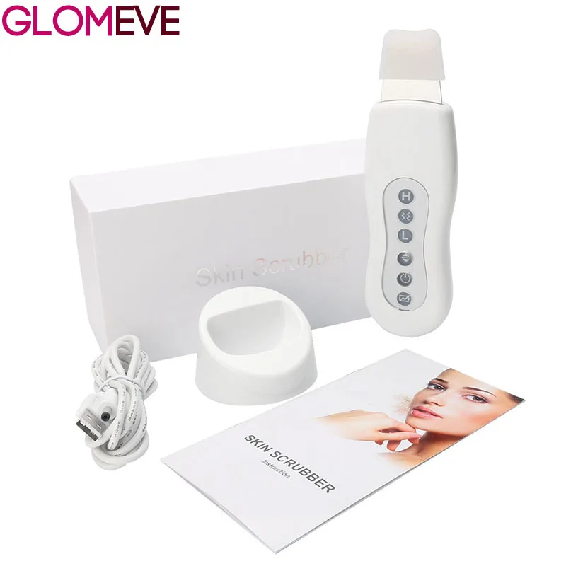 

Ultrasonic Skin Scrubber Cleanser Face Cleaning Acne Remover Facial Lifting Massager Ultrasound Skin Care Peeling Clean Machine