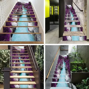 

3D Stair Stickers Handicrafts Waterproof Removable Self Adhesive DIY Stairway Decals Stairs Decoration