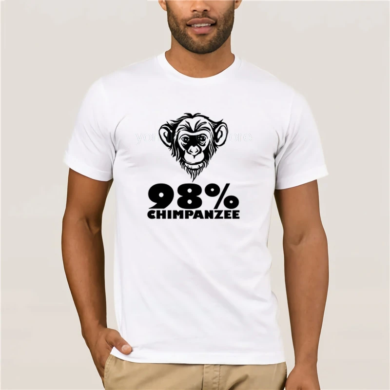 

2020 Men's white short sleeve t-shirt Chimp Fun Genetics Motto Men Gray T Shirt