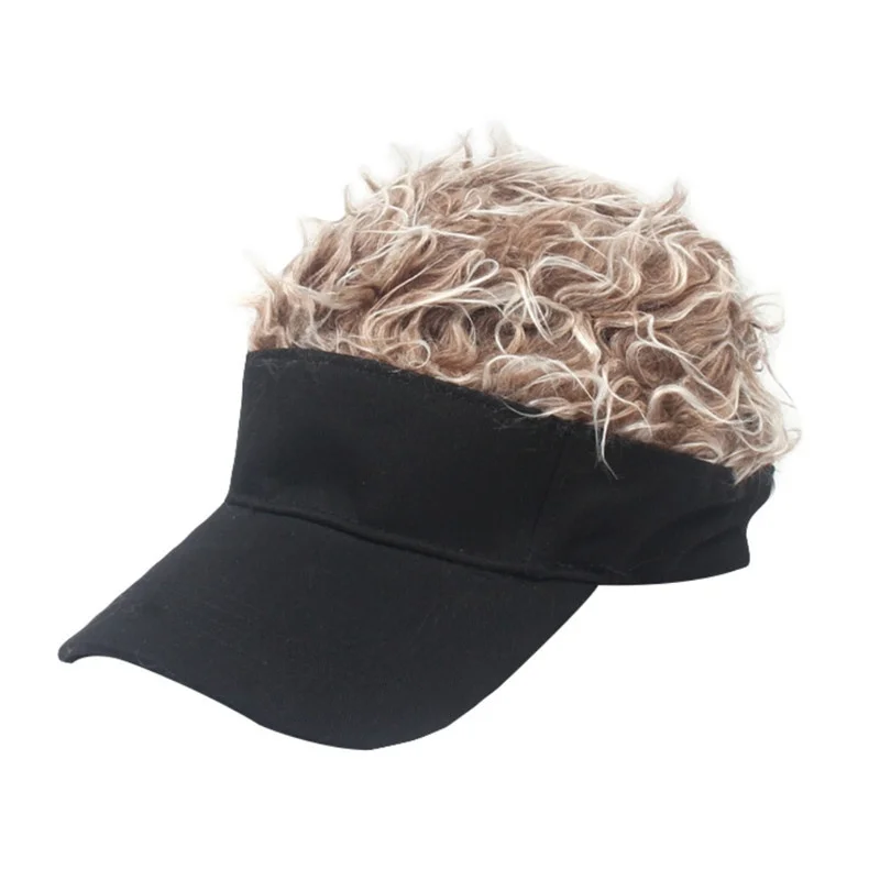 Golf Cap Fake Flair Hair Sun Visor Hat 