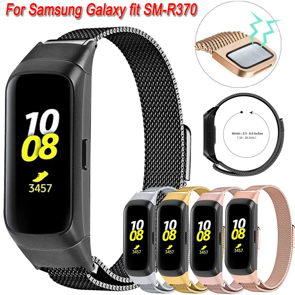 Ремешок из нержавеющей стали для samsung Galaxy Fit SM-R370 Миланский Браслет сменный браслет наручных часов металлический браслет+ металлическая рамка