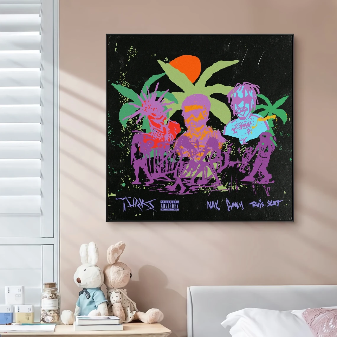 Nav & Gunna - 'Turks' (Ft. Travis Scott) Copertina Dell'Album Musicale Su Tela Poster Pittura Murale Decorazione Artistica