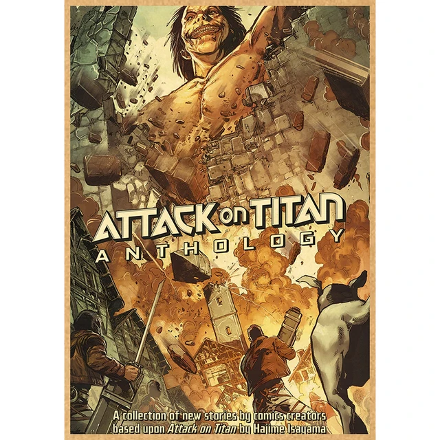 Attack on Titan Anime Poster Decor For Home Posters Room Wall Pictur Kraft Paper Retro And Prints Art Bar Cafe Stickers 11
