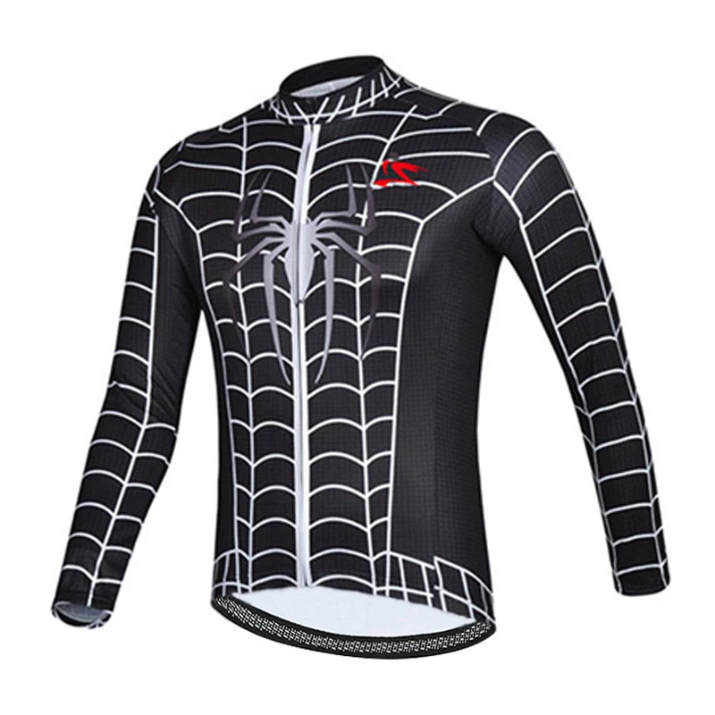 Зимняя Теплая Флисовая Куртка для шоссейного велосипеда с длинным рукавом, велосипедная куртка, ветровка, пальто и куртки для женщин, с карманами, с защитой от ультрафиолета - Цвет: Spider