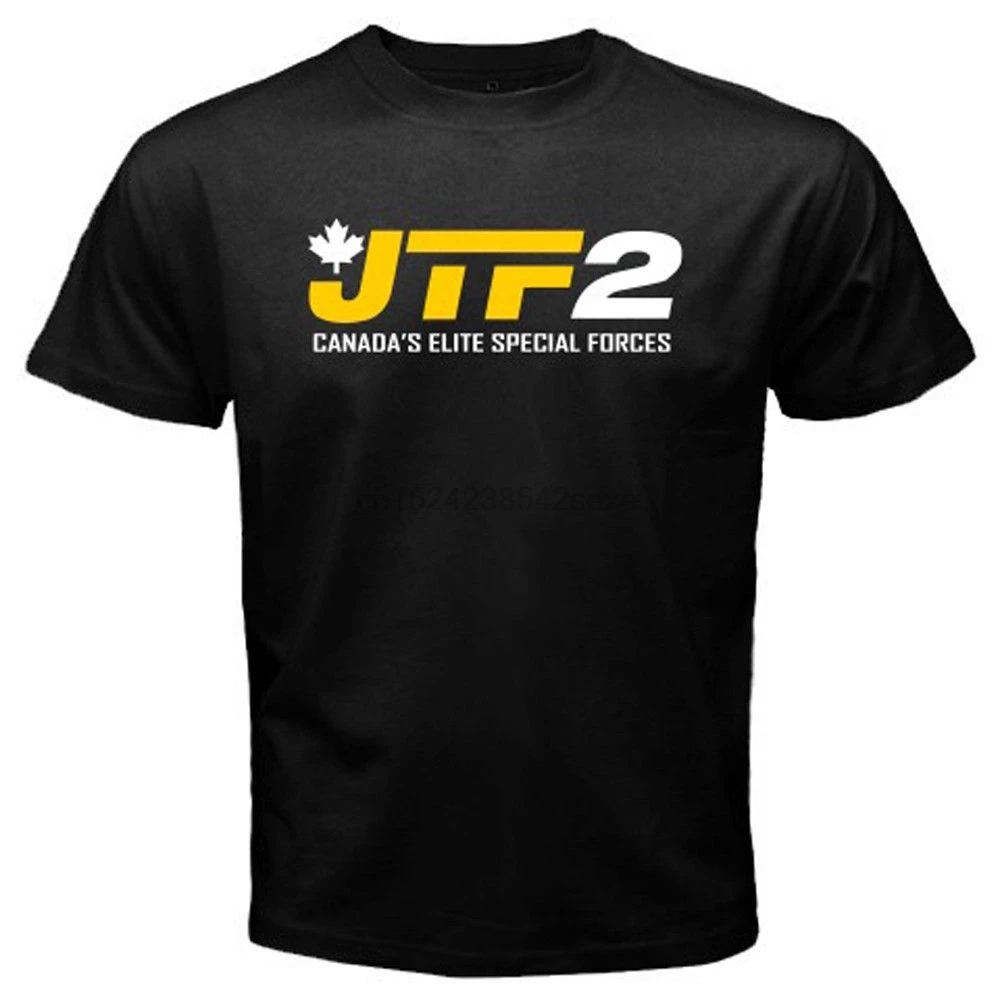 New JTF2 Joint Task Force Canada Military Logo Mens Black T-Shirt Size S-3XL |