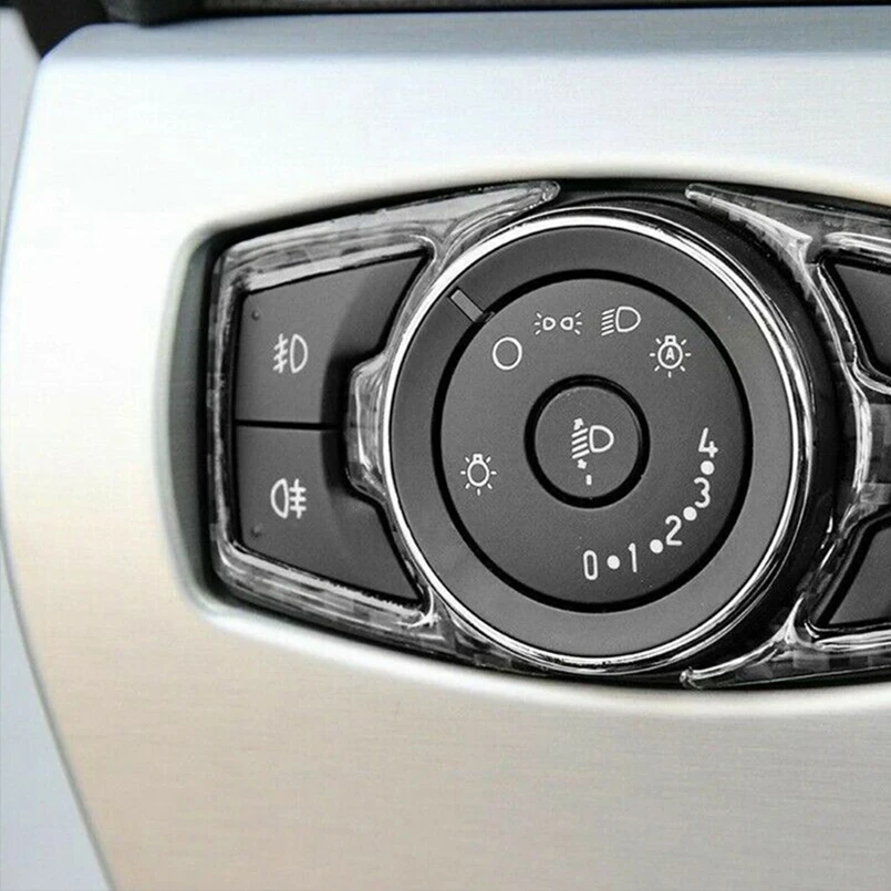 Автомобильные аксессуары для укладки салона автомобиля углеродного волокна передние фары наклейки на выключатель отделка для Ford Mustang