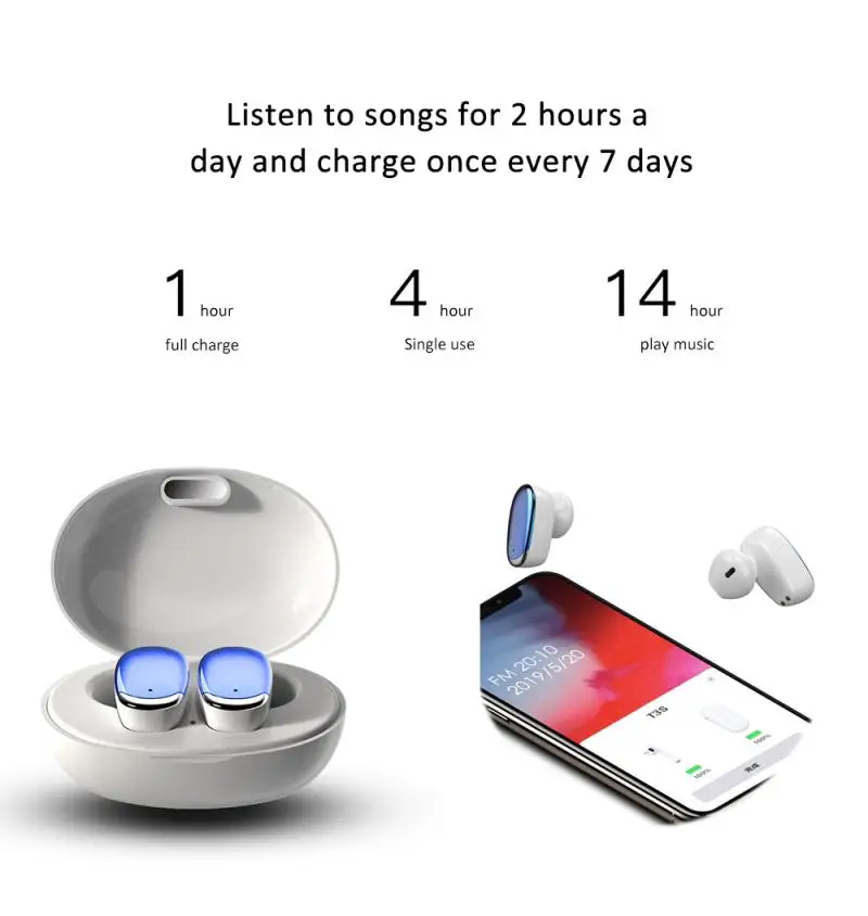 Настоящие беспроводные наушники Bluetooth 5 0 TWS гарнитура вкладыши с зарядным боксом