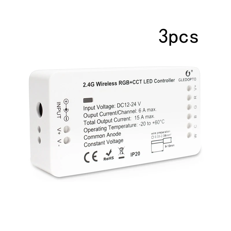 10 шт. G светодиодный OPTO RGB+ CCT Zigbee умный светодиодный светильник контроллер полосы DC12-24V умный дом работа Hue мост Amazon Alexa эхо для дома - Комплект: 3pcs