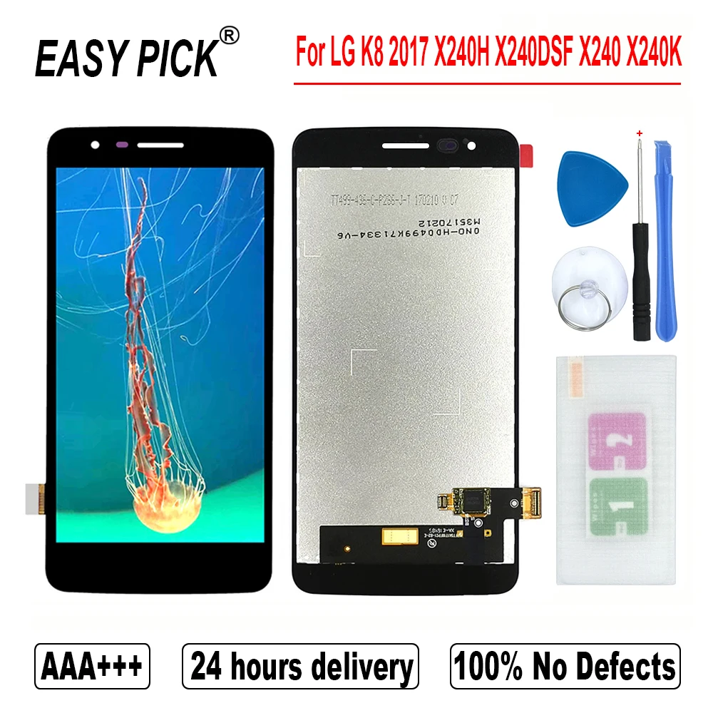 Najtaniej Dla LG K8 2017 Dual X240H X240DSF X240 X240K X240I PP2 wyświetlacz LCD montaż digitizera ekranu dotykowego dla K8 Novo 2017 Dual X240DS