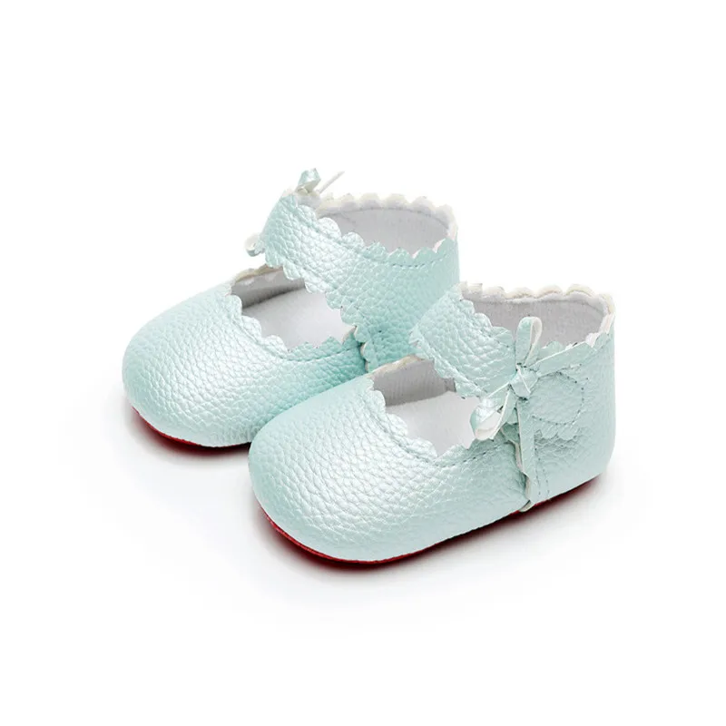 Cute Toddler Baby Girl Shoes First Walkers Moccasins Soft Sole Bow Princess Newborn Infant Girls Shoes Footwear PU Waterproof