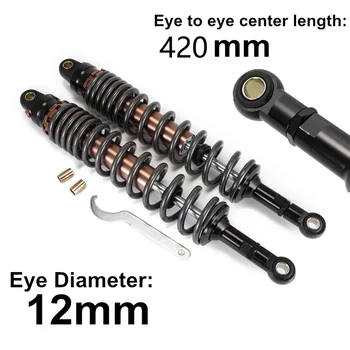 

2Pcs Shock Absorber 420mm Rear ATV Quad Scooter Accessory Motor Motorcycle Air Damping Adjustable Dir Suspension Pocket Bike