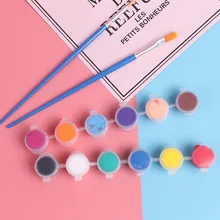 12 цветов акриловые краски с 2 щетками Искусство DIY граффити набор краски для масляной живописи настенная живопись DIY художественные принадлежности подарки