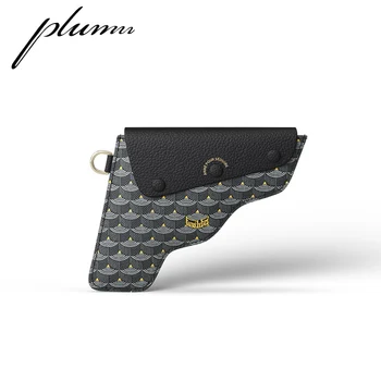 

Plumn Hand Made Fish Scale Card Bag and Hanging Purse with First Layer Cow Leather Card ID Holders