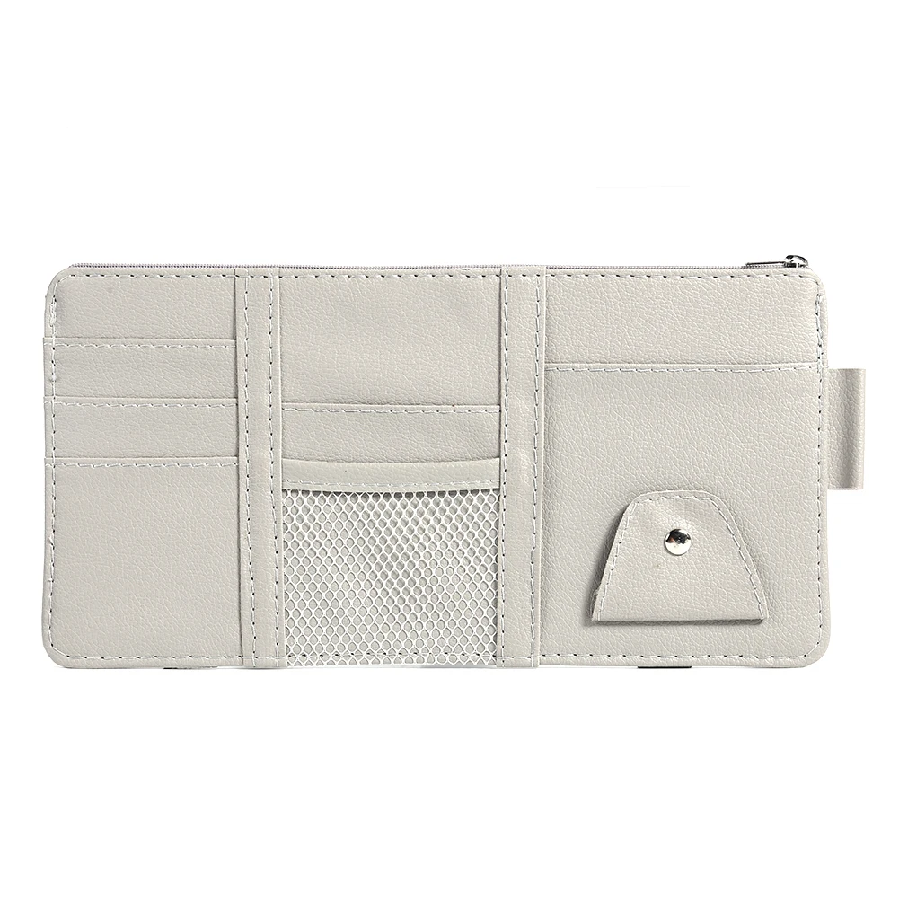 Car Visor Card Storage Sun Visor Organizer Pouch Bag Card Storage Glasses Holder Clip Visor Storage Holder Auto Car Accessories - Название цвета: Grey