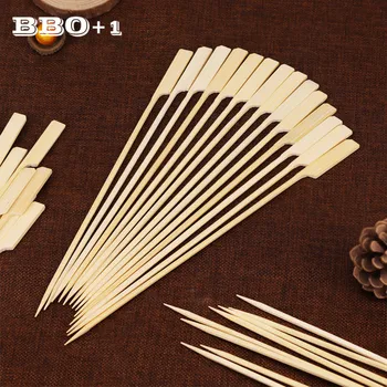 

200pcs Bamboo Skewers Paddle Sticks BBQ Grill Kebab Barbeque Fruit Toothpicks Party Restaurant Supplies Outdoor Tools 25cm x 3mm