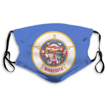 

Minnesota Flag Masks With filter Washable & Reusable Anti Dust Breathable Mask With Adjustable Ear Loops for Men & Women