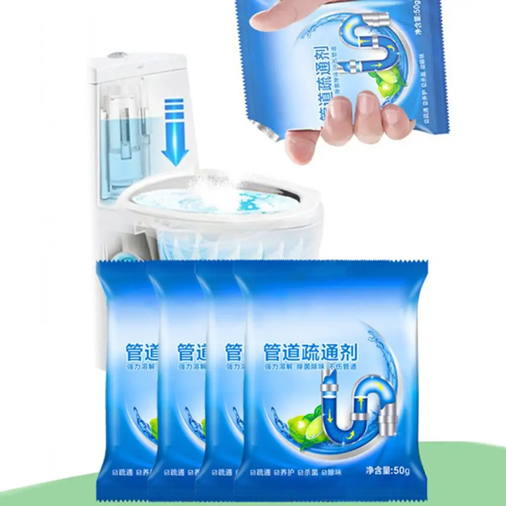 Drain Cleaner 50g Pipe Dredging Powder Powerful Sink Drain Sewer Cleaning Agent Toilets Drain Cleaners Household Cleaning Chemicals Tools