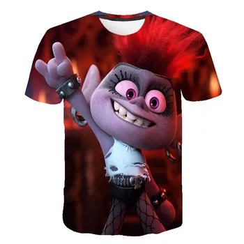 

Troll World Tour printed funny T-shirt 3D children's clothing 2020 new summer cool clothes hairy fairy Boy T-Shirt girls top