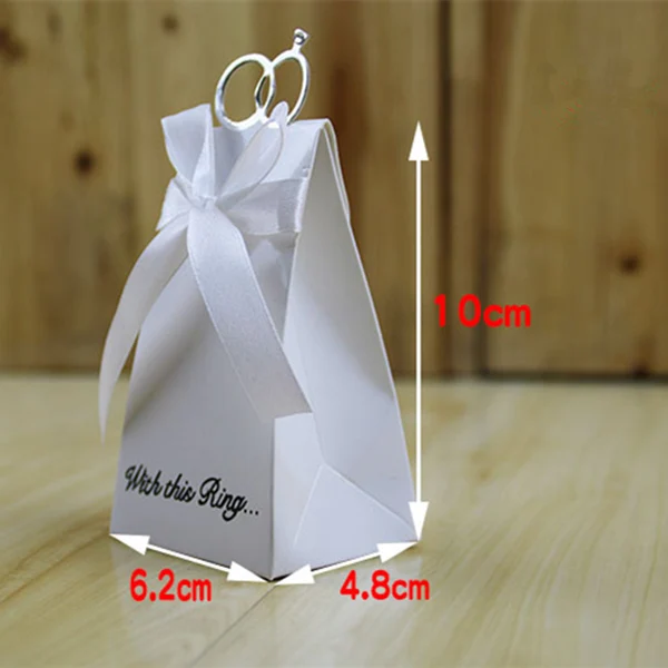 50 шт. коробка для конфет с лентой Подарочная свадебных подарков гостей